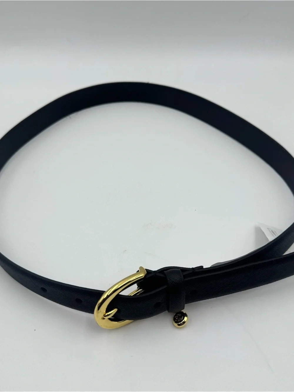 Ralph Lauren Sz Small Women's Charm Crosshatch Leather Belt Lauren Black /Gold
